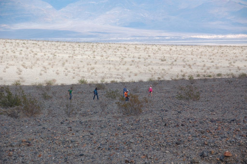 Our group heading up the gentle fan leading towards Canyon 1 and Canyon 2: